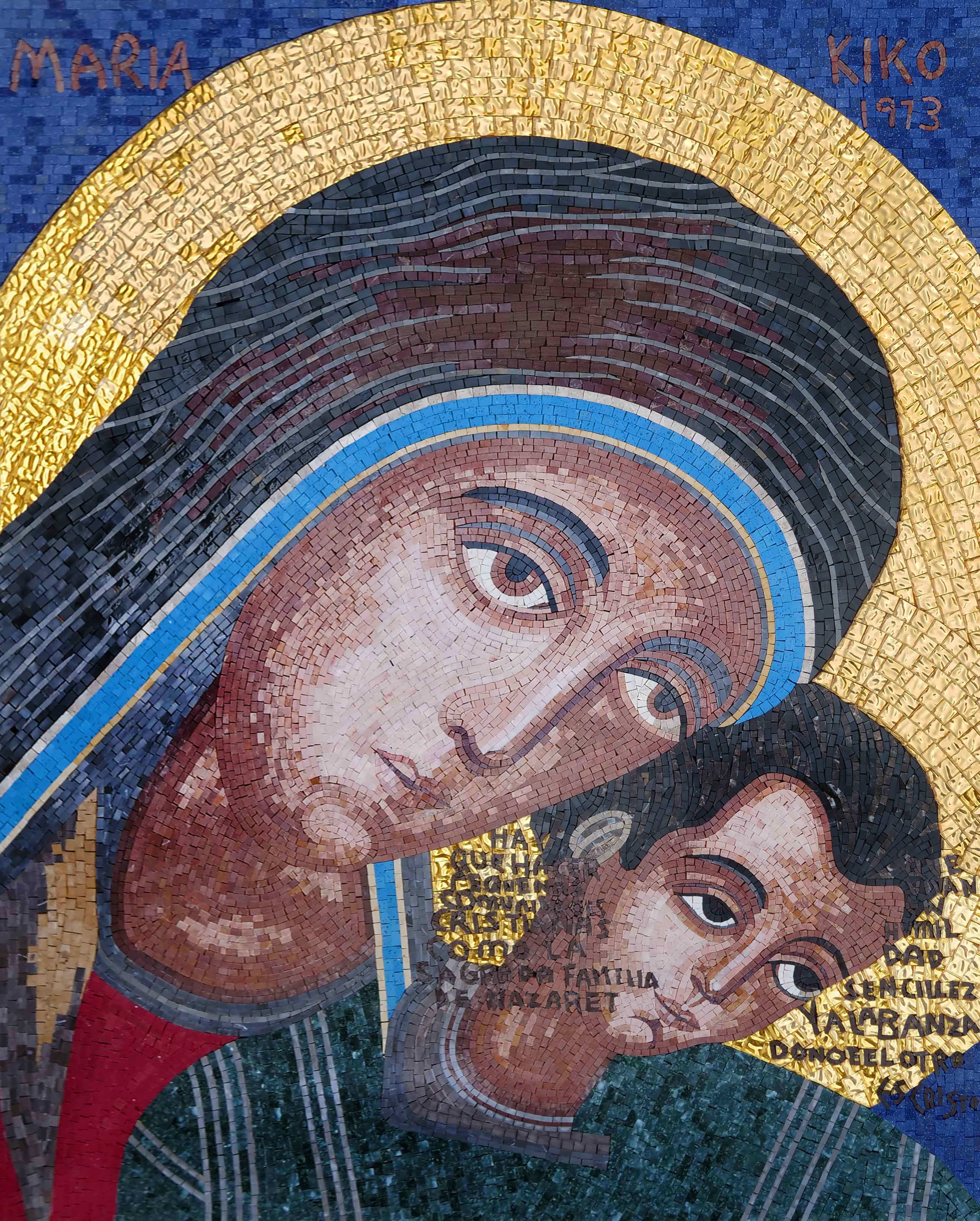 Sac Madonna And Child - Glass Ancient Mosaic Timeless Religious - Mesh Backing