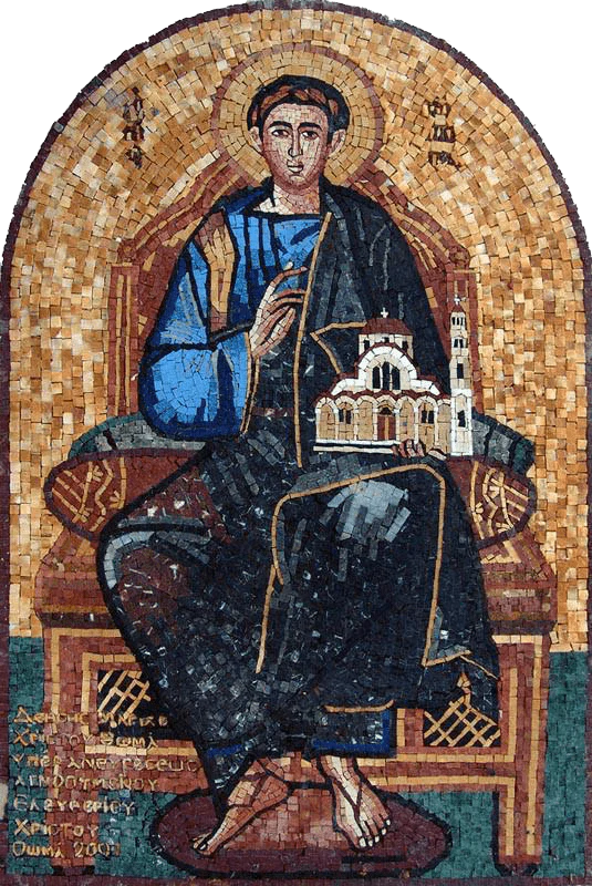 Saint Philip Stone Icon - Marble Mosaic - Mesh Backing