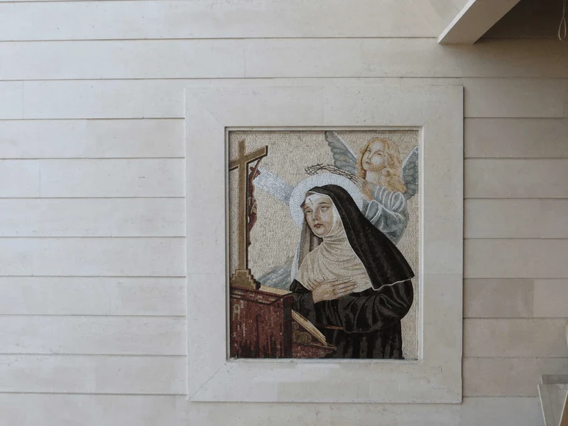 Rita Portrait - Marble Mosaic - Mesh Backing - Image 2