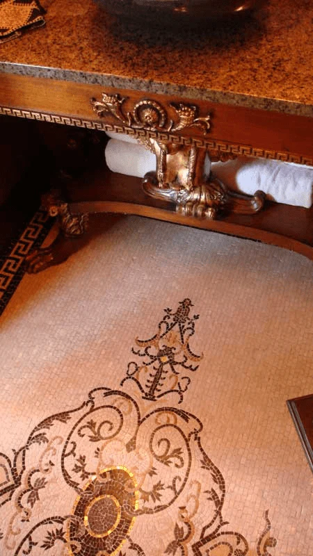 Ornate Pattern - Marble Mosaic Floor Wall Table Top - Mesh Backing - Image 2
