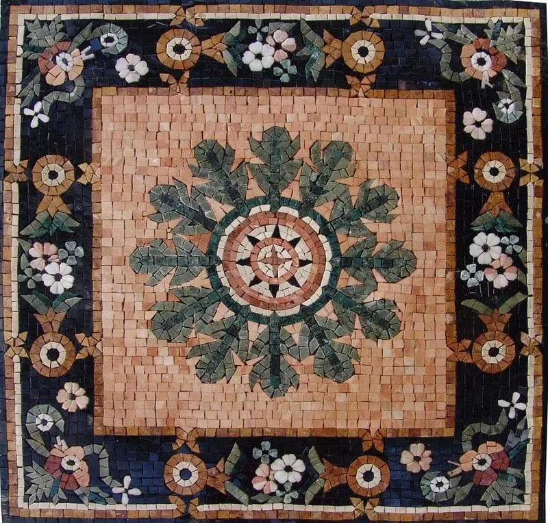 Enchanting Floral Display - Marble Mosaic Square Gladiola - Mesh Backing