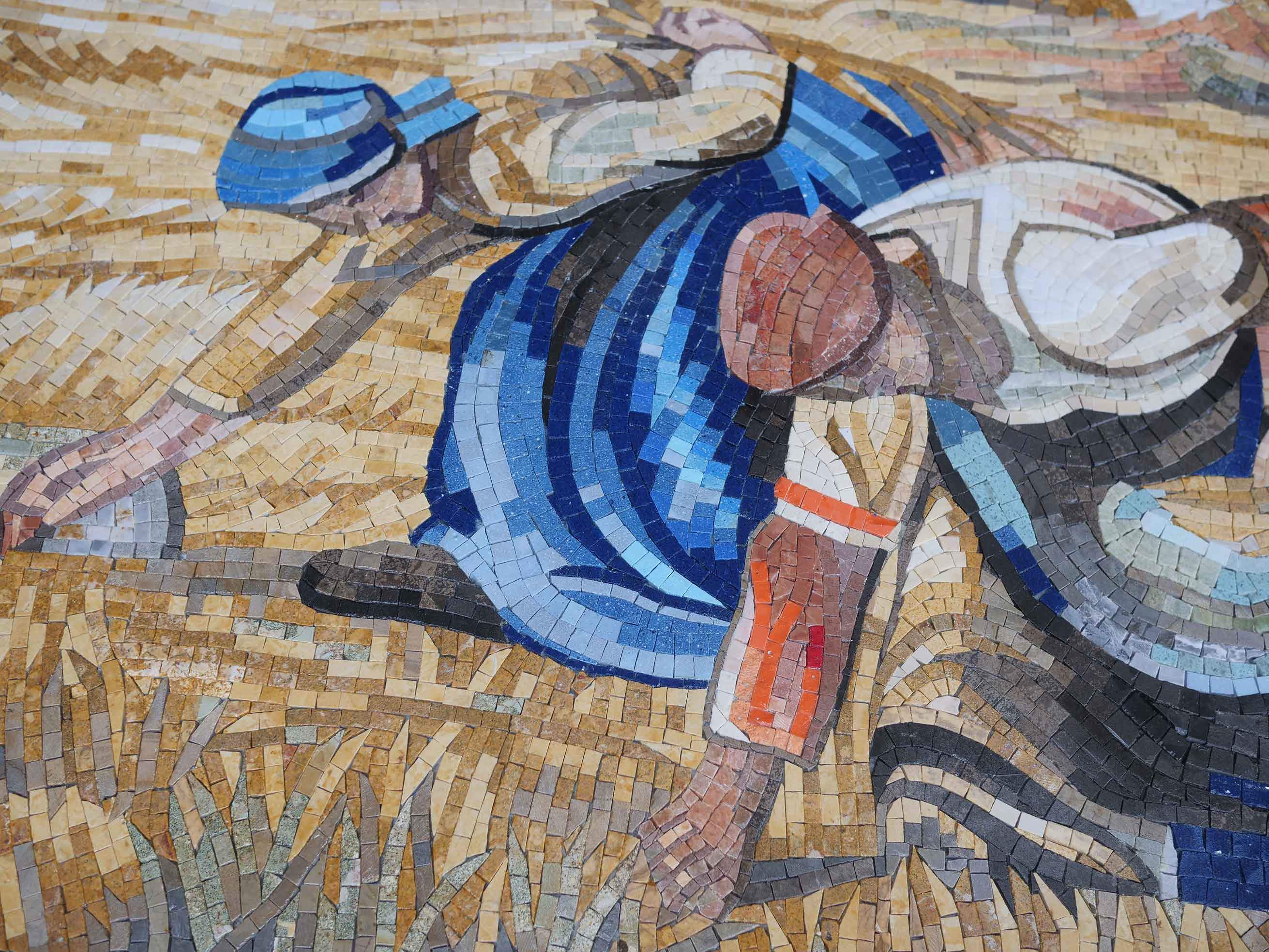 Jean Francois Millet The Gleaners - Marble Mosaic Portrait Art Reproduction - Mesh Backing - Image 2