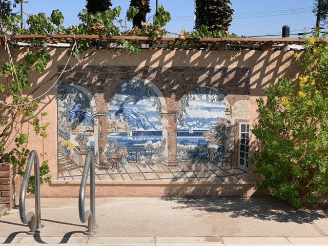 Arched Balcony View - Marble Home Improvement Mosaic Art - Mesh Backing - Image 2