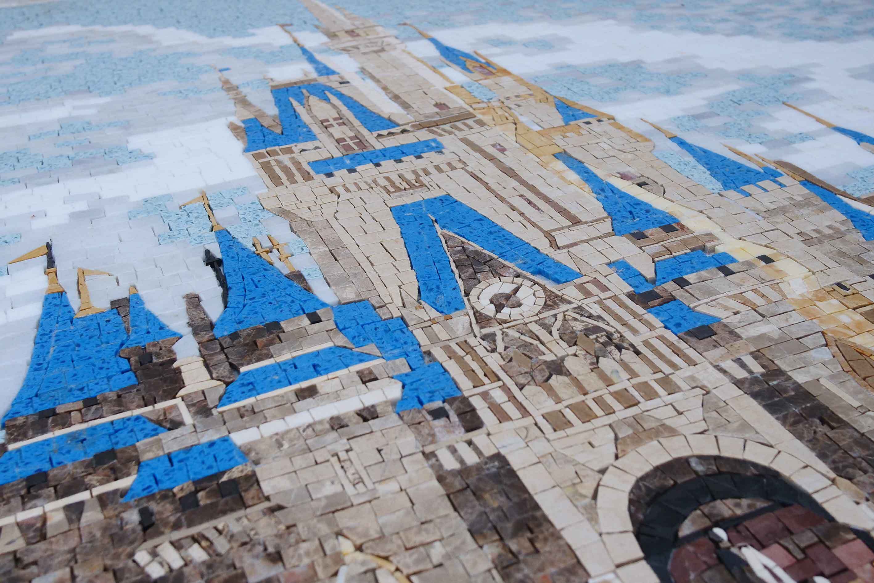Cinderella Castle Artwork - Wall Decor Mosaic - Mesh Backing - Image 2