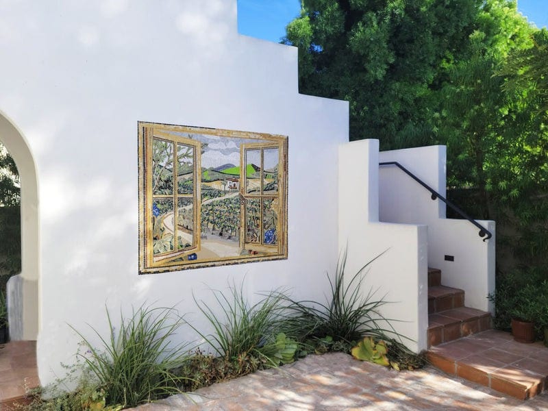 Open Window View - Abstract Mosaic Scenery - Mesh Backing - Image 3