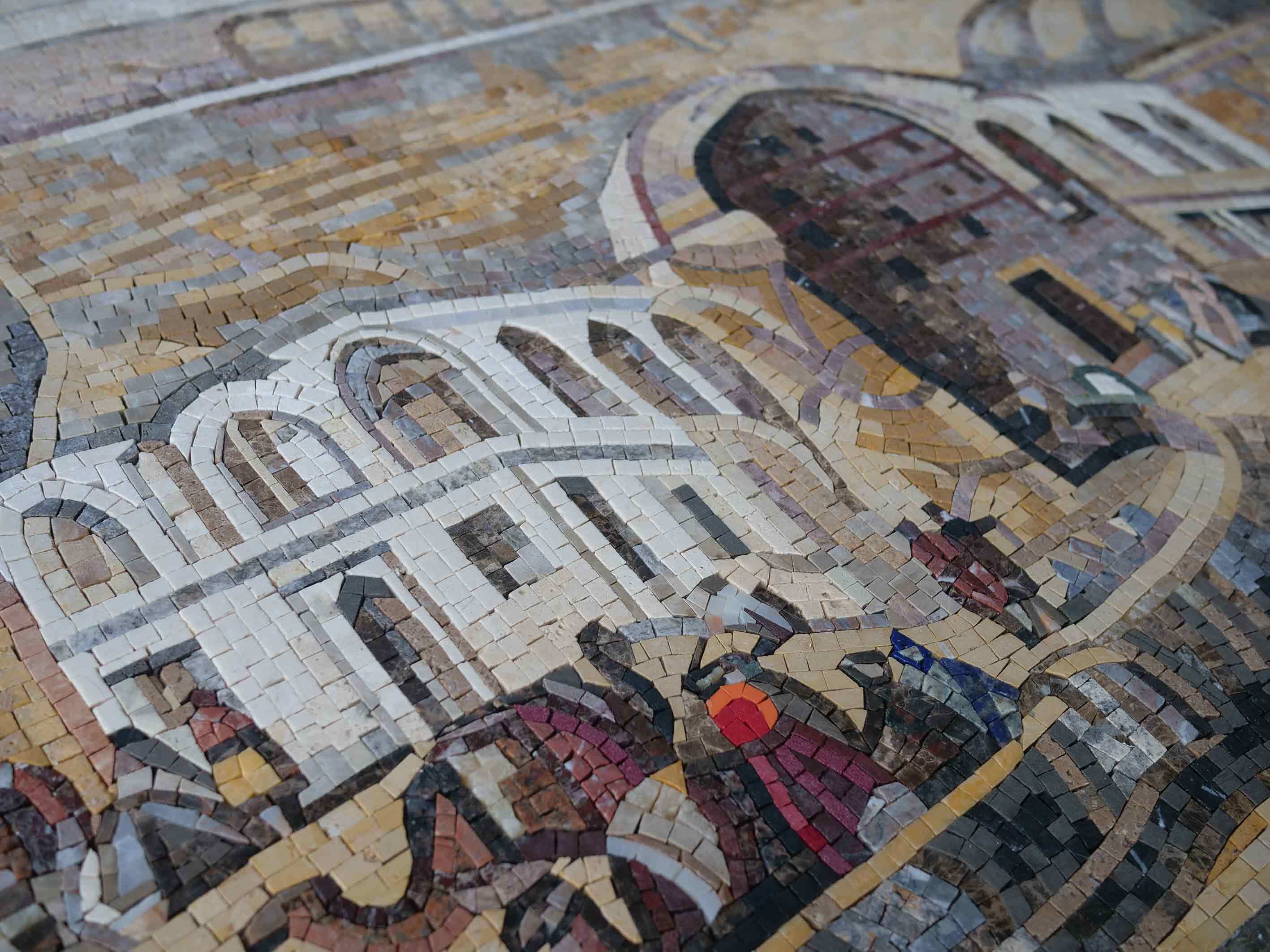 Geometric Cityscape Wall Art - Mosaic Landscape Old Kandahar City Luxury Handcrafted Heritage - Mesh Backing - Image 2