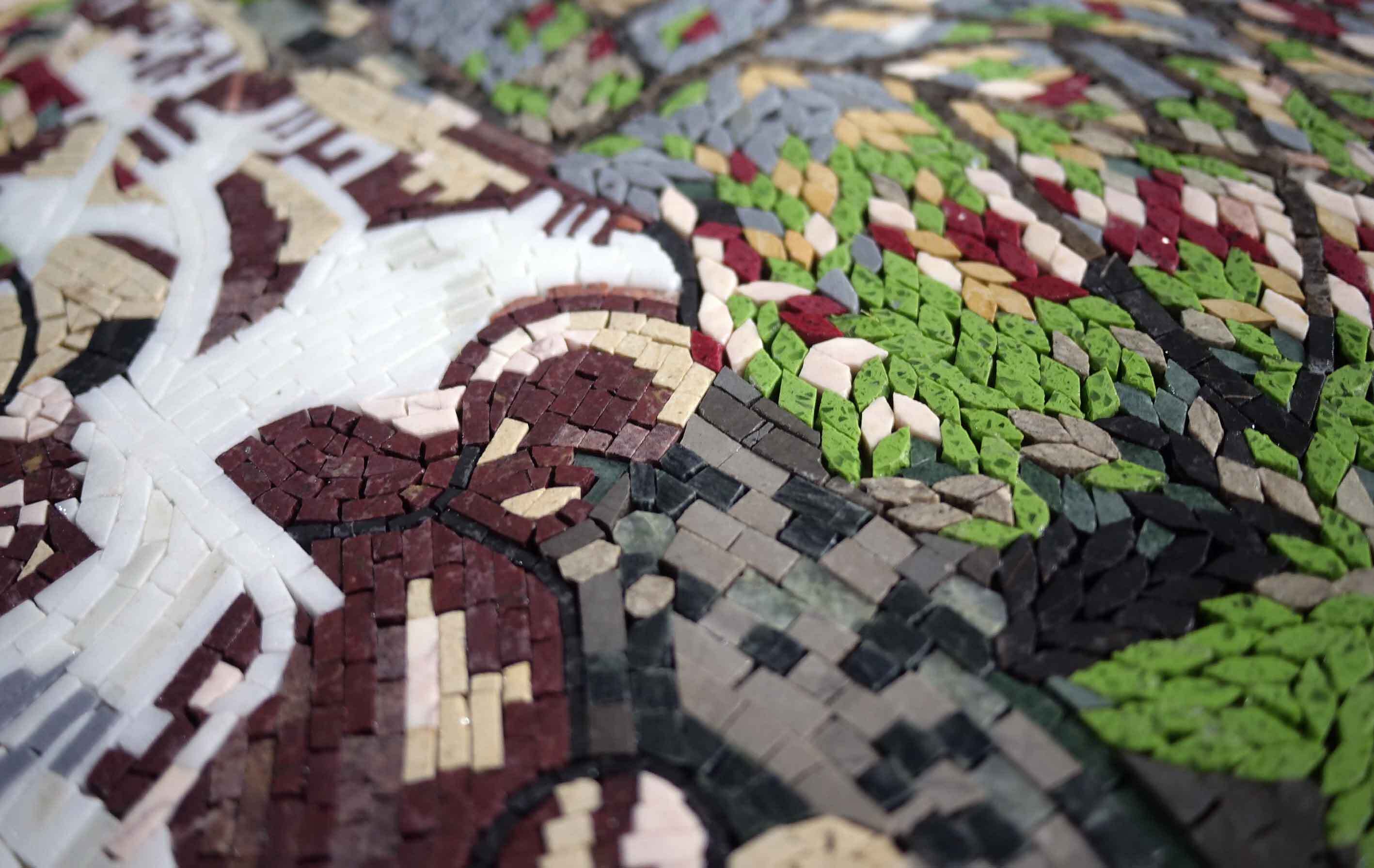 Landscape Trees - Marble Mosaic Tiles Scenery - Mesh Backing - Image 2