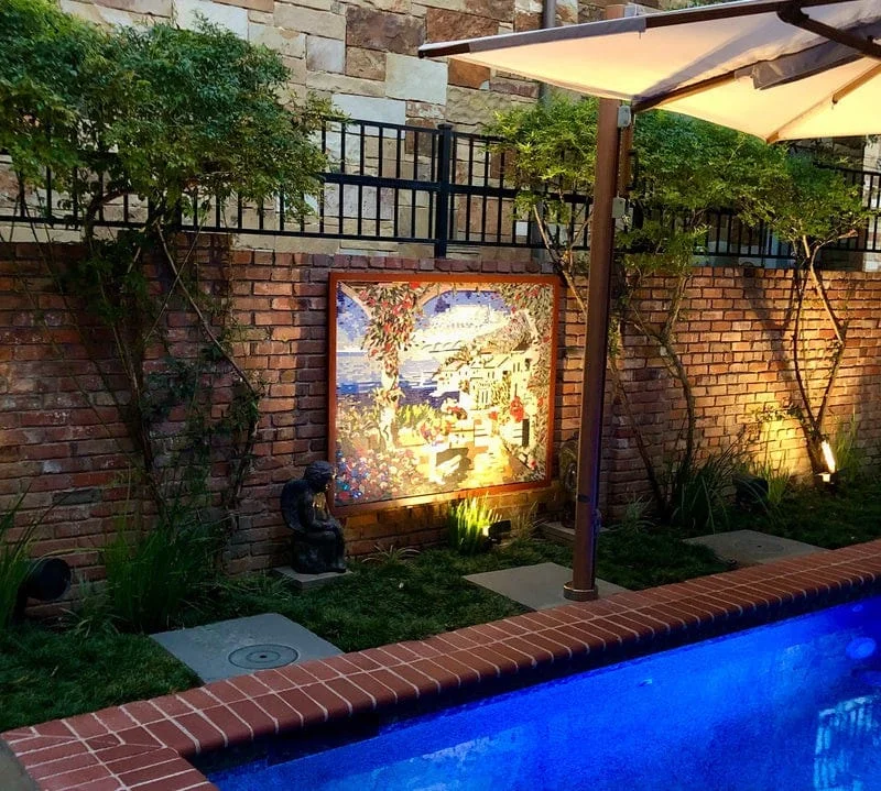Tuscan Sea Geometric - Mosaic Reproduction View Decorative Mural Luxury Handcrafted Art - Mesh Backing - Image 3