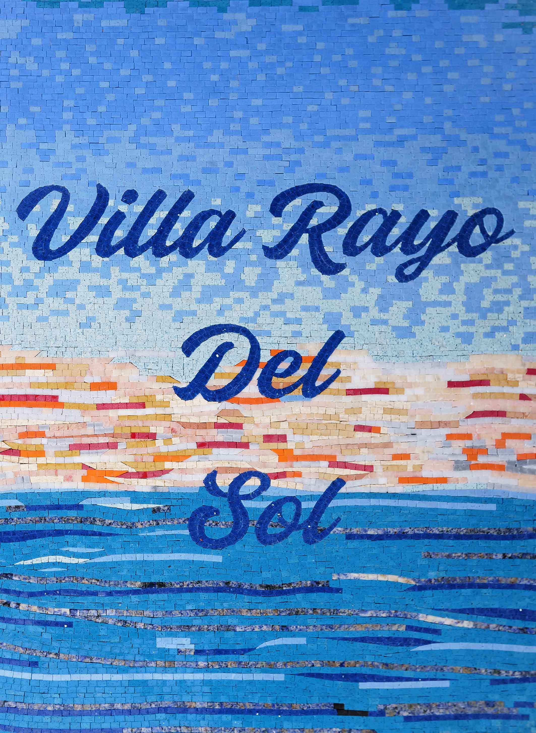 Villa Rayo Del Sol - Tile Patterns Mosaic Luxury Handcrafted Sign - Mesh Backing