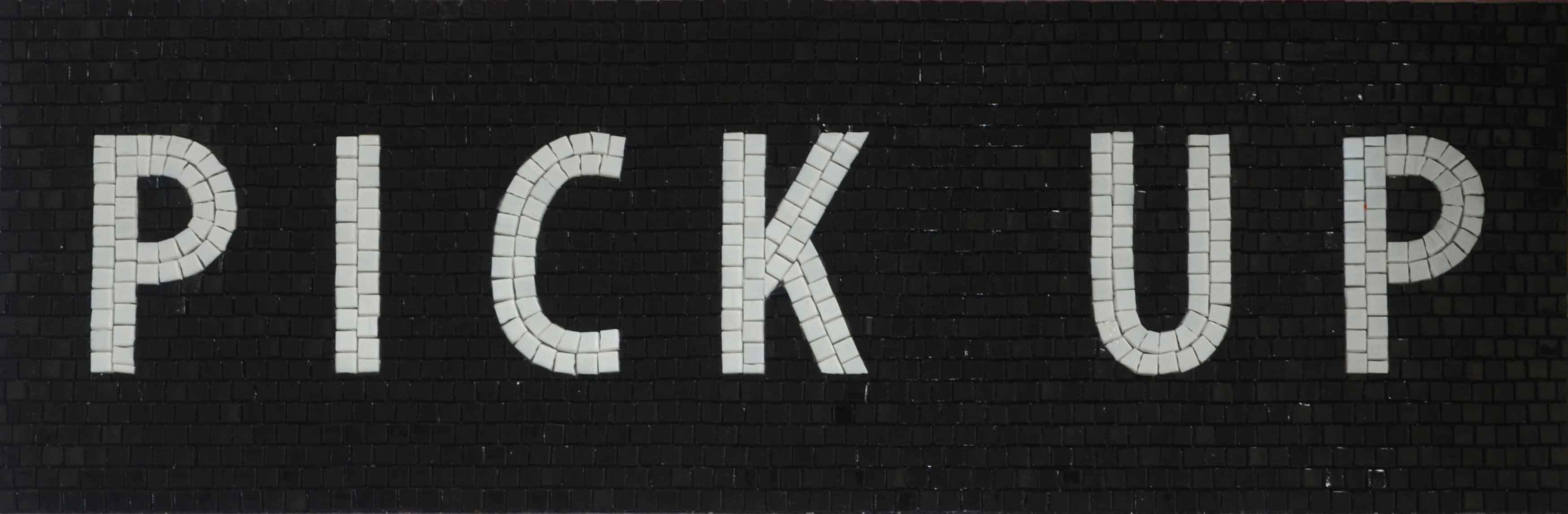 Pick Lettering - Glass Arabesque Mosaic Custom Art - Mesh Backing
