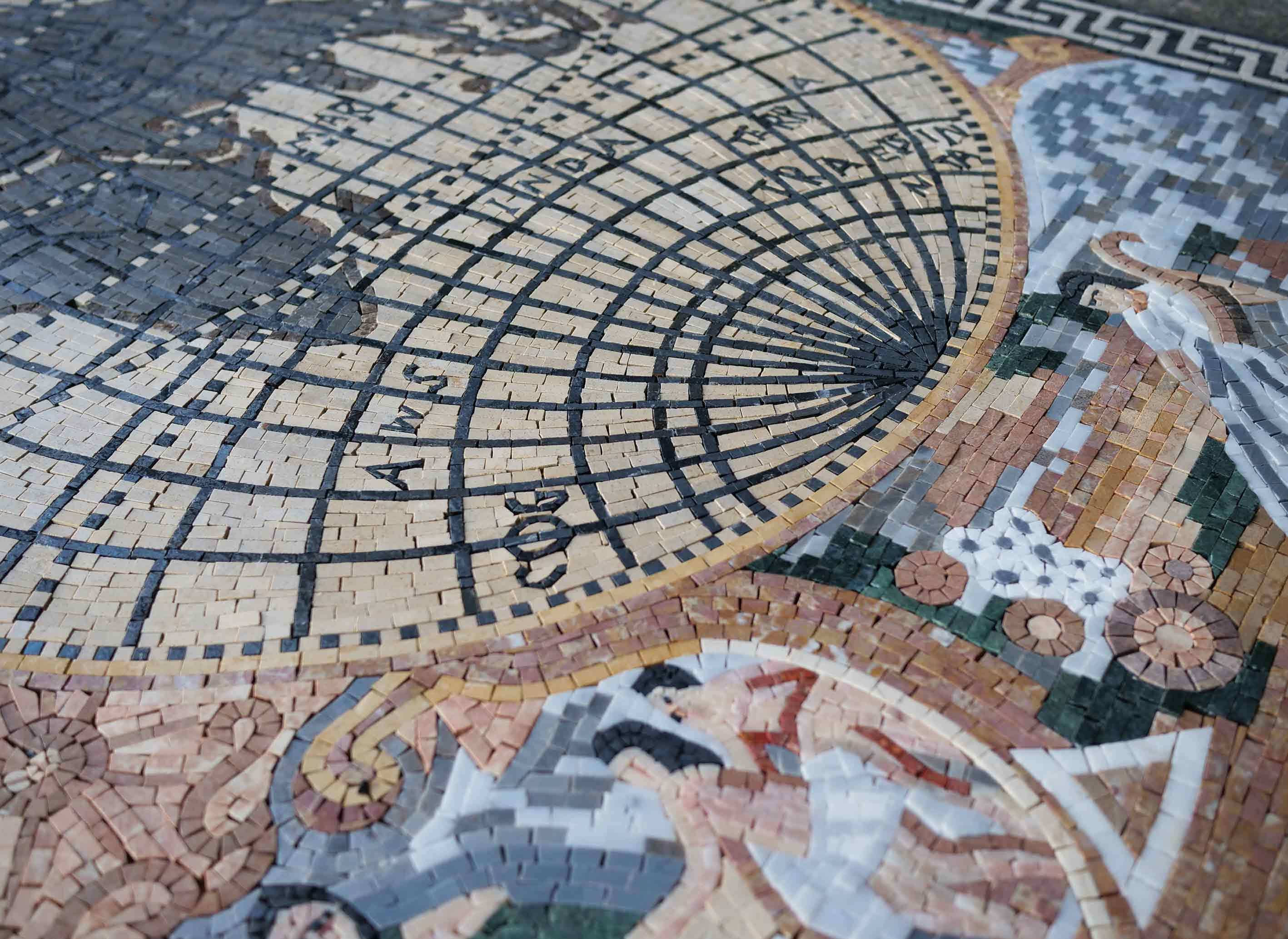 World Map - Marble Roman Mosaic Reproductions Custom - Mesh Backing - Image 2