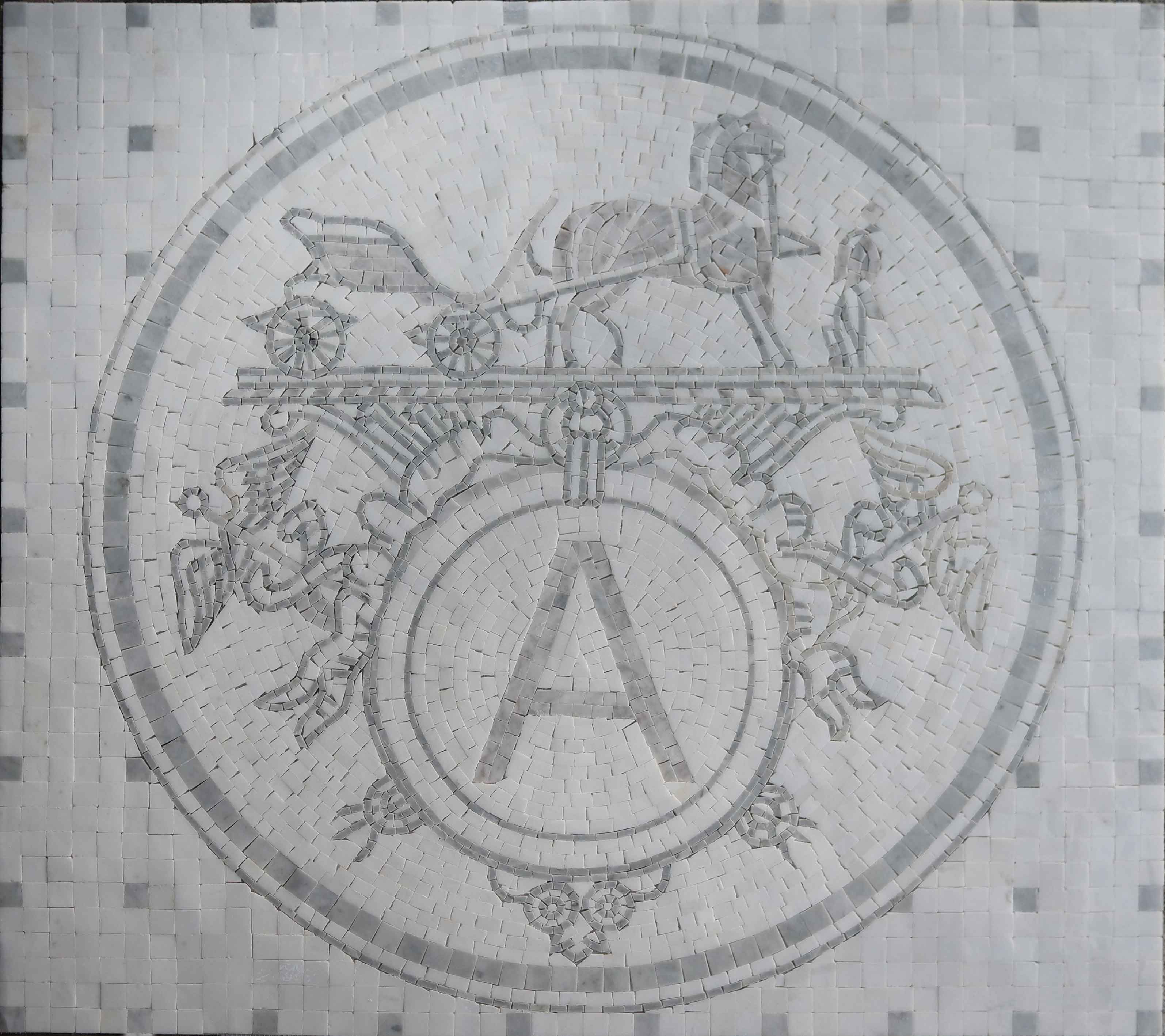 Chariot Initial - Mosaic Border Artwork - Mesh Backing