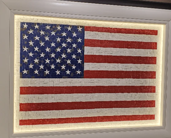 Mosaic Design - USA Flag | Luxury Handcrafted Natural Stone Art - Image 3